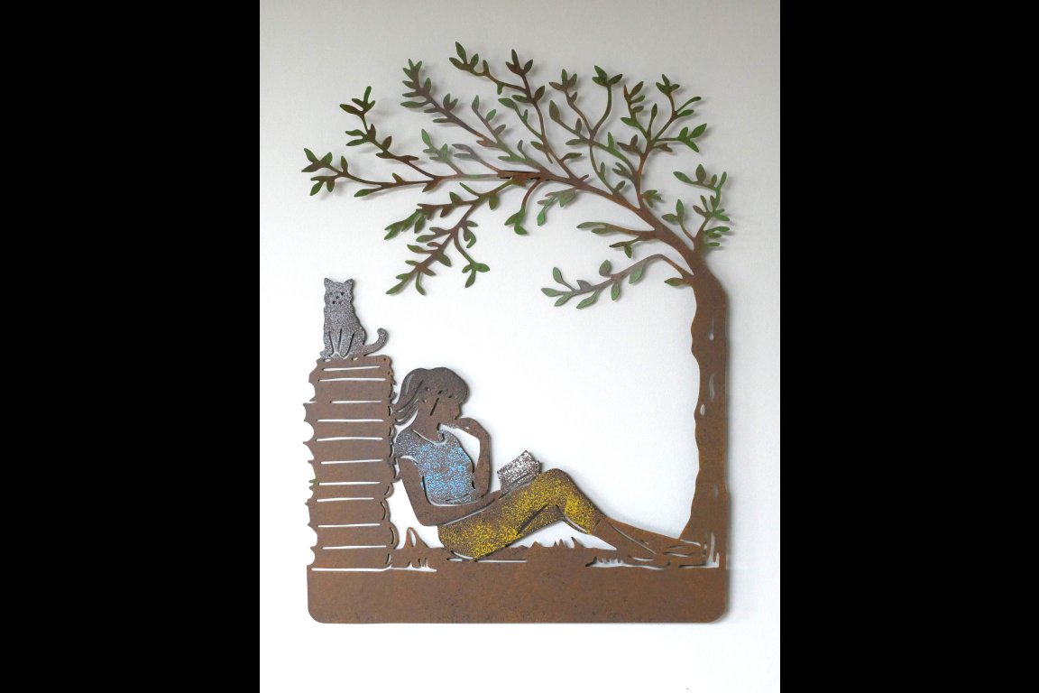 Girl Reading Wall Decoration