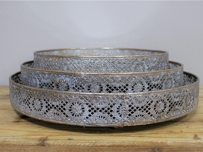 Set Of 3 Mirrored Trays