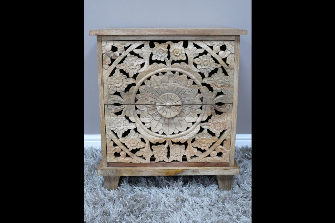 Carved Bedside