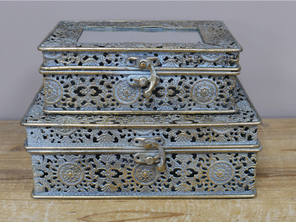 Set Of 2 Mirrored Boxes