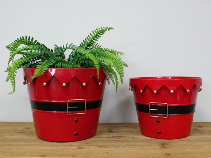 Set Of Two Santa Planters