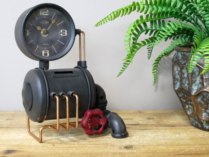 Pipe Clock & Money Bank