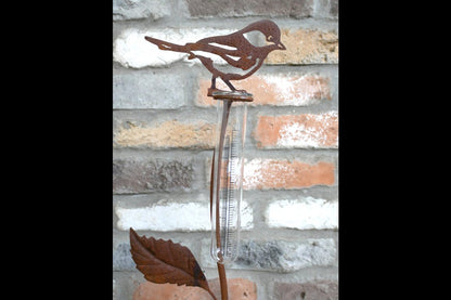 Rusty Bird Stake Rain Catcher