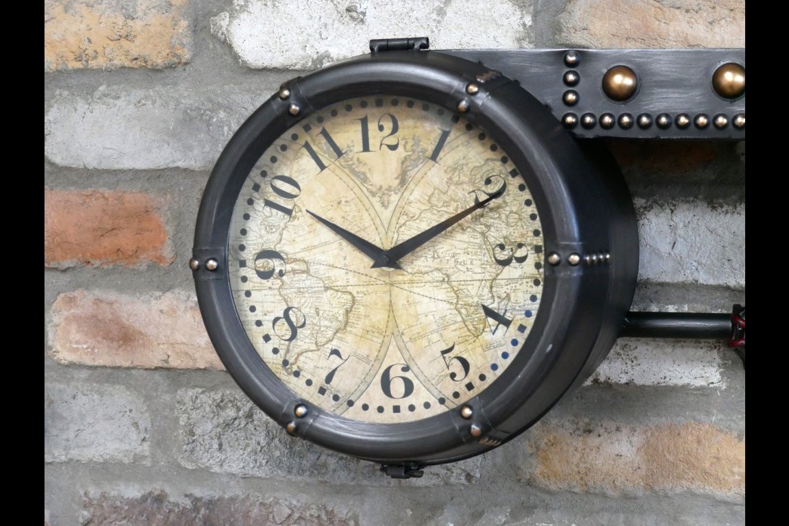 Shelf With Clock & Hooks