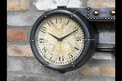 Shelf With Clock & Hooks