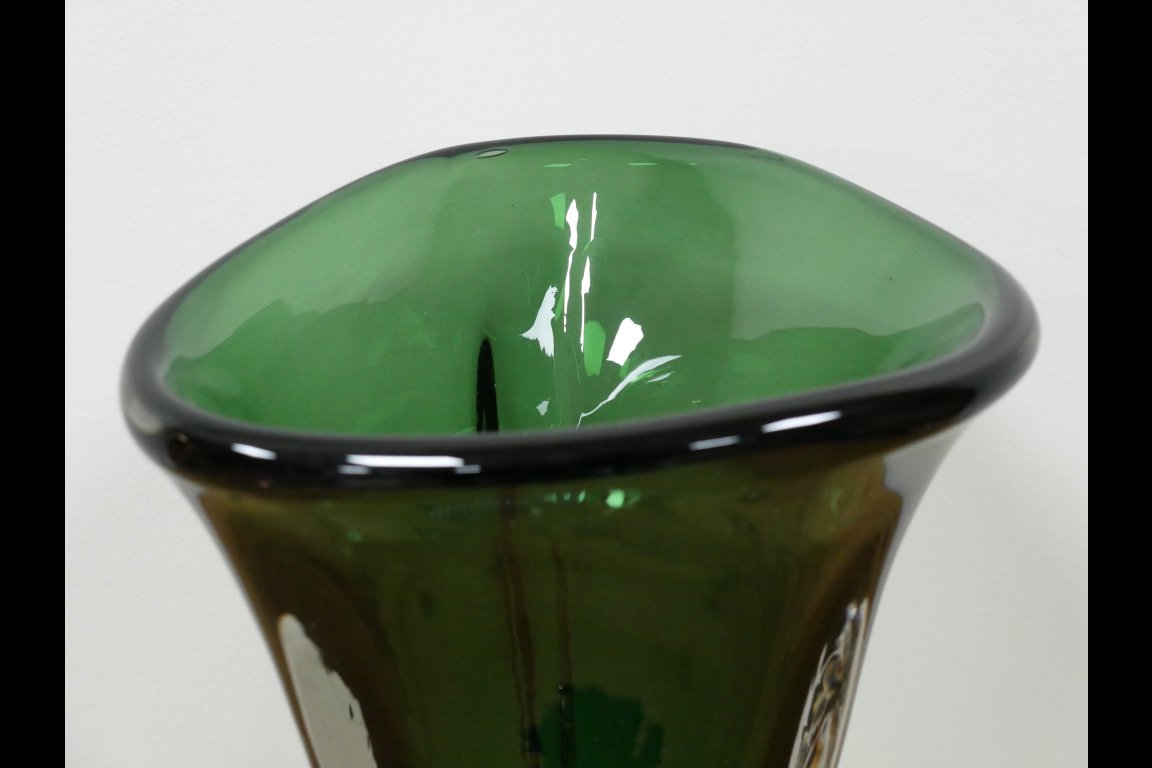 Tall Green Glass Vase