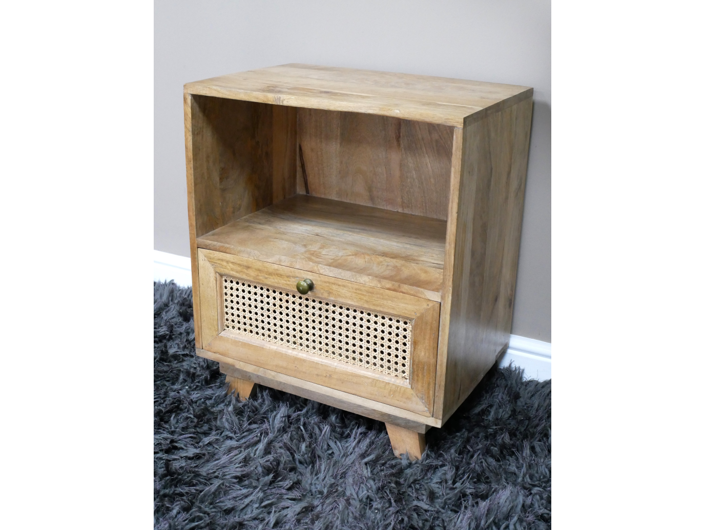 1 Drawer Rattan Bedside