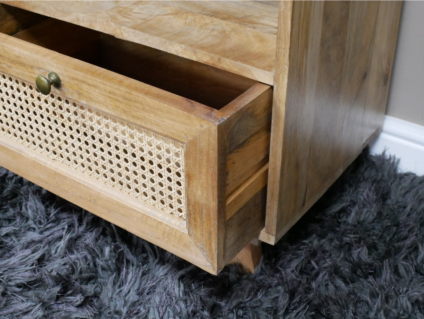 1 Drawer Rattan Bedside