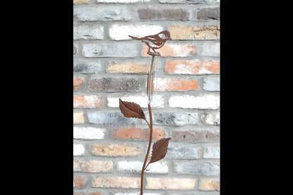 Rusty Bird Stake Rain Catcher
