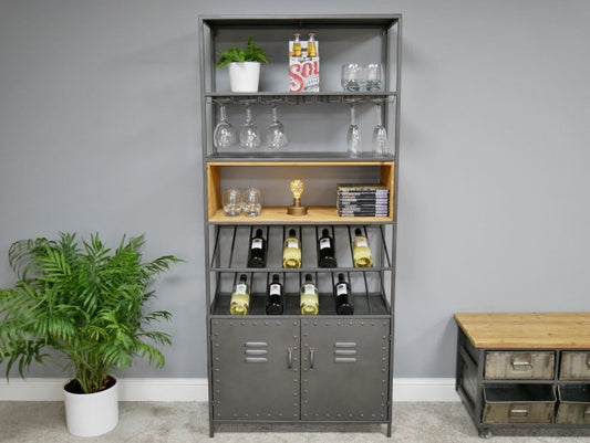 Retro Industrial Wine Cabinet