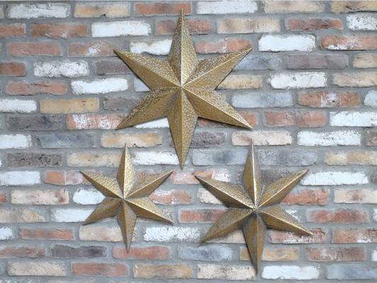 Set Of 3 Stars Wall Decorations