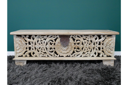 Carved Storage Bench