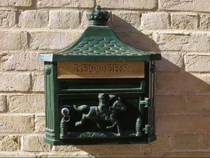 Aluminium Wall Post Box Green
