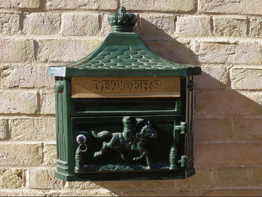 Aluminium Wall Post Box Green