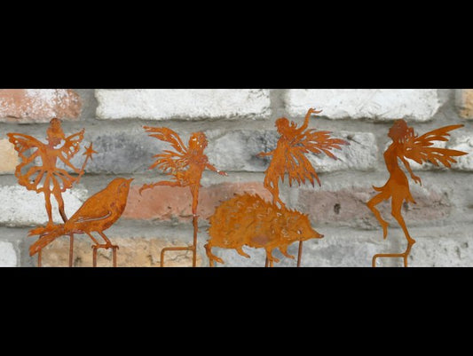 Set Of 6 Rusty Mini Stakes