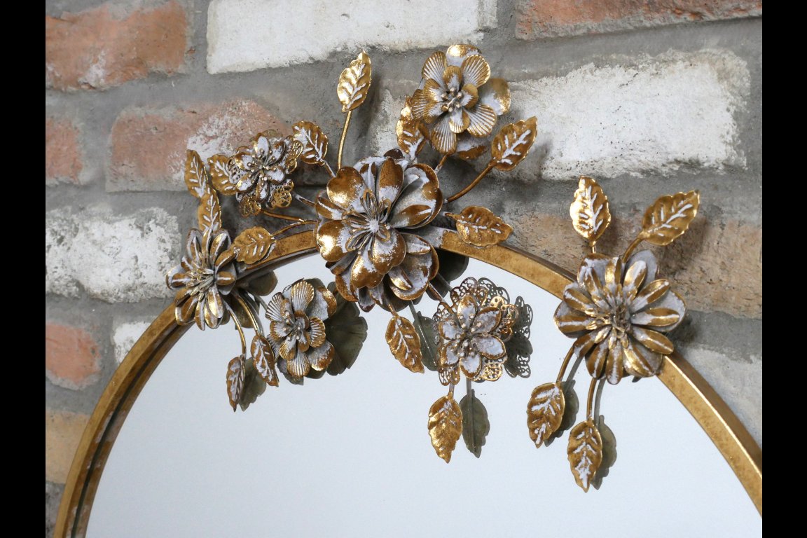 Mirror With Flower Decoration