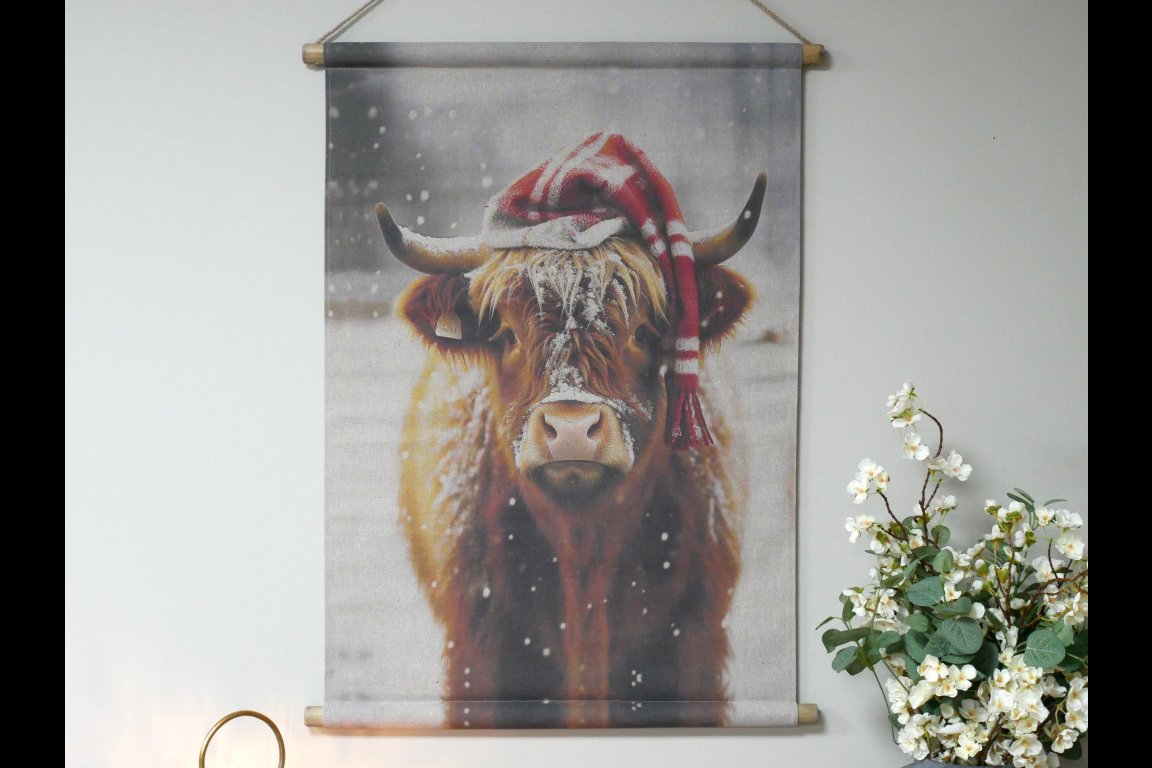 Canvas Wall Art - Winter Cow