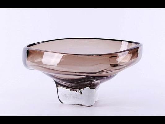 Large Grey Glass Bowl