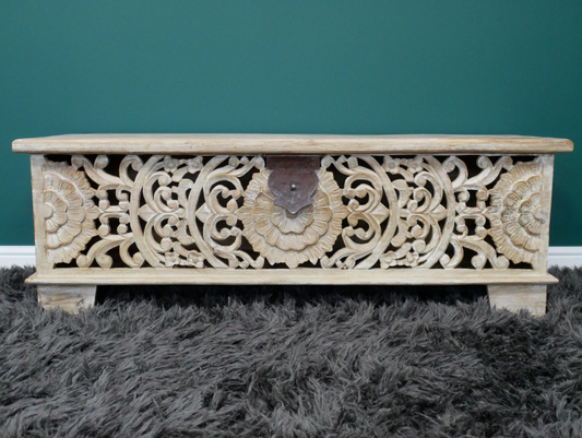 Carved Storage Bench