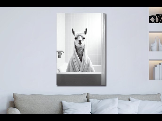 Llama In Bath Wall Art