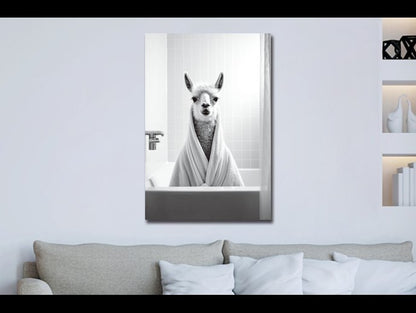 Llama In Bath Wall Art