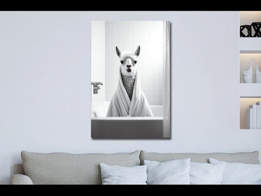 Llama In Bath Wall Art