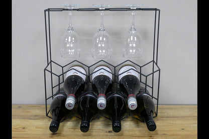 Wine Bottle & Glasses Holder
