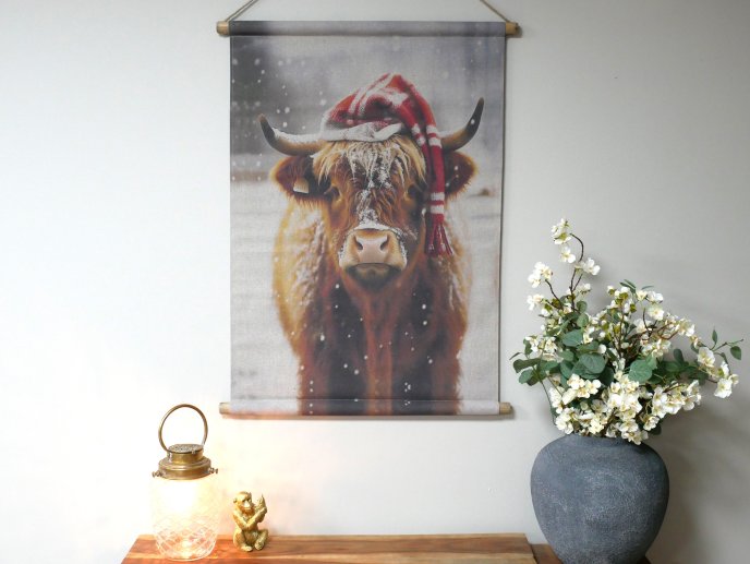 Canvas Wall Art - Winter Cow