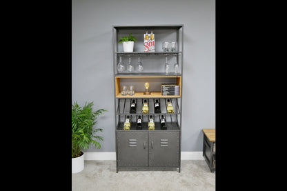 Retro Industrial Wine Cabinet