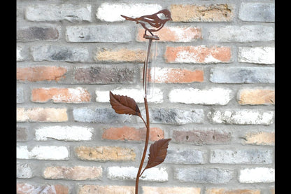 Rusty Bird Stake Rain Catcher