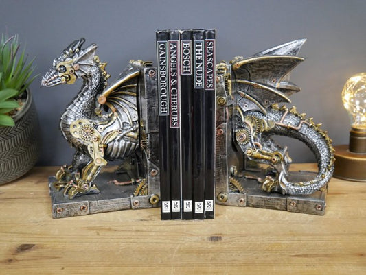 Steampunk Dragon Bookends