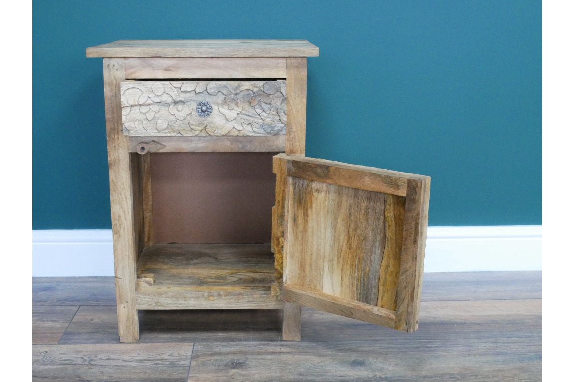 Carved Bedside Cabinet