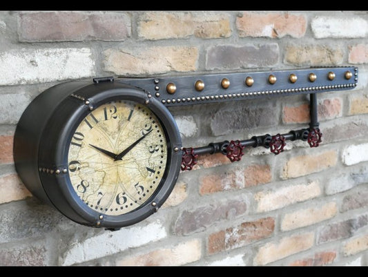 Shelf With Clock & Hooks