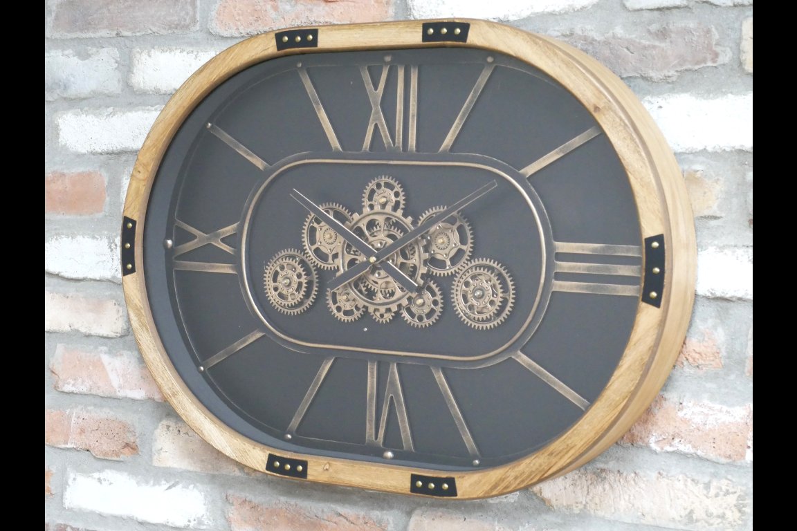 Oval Clock With Cogs