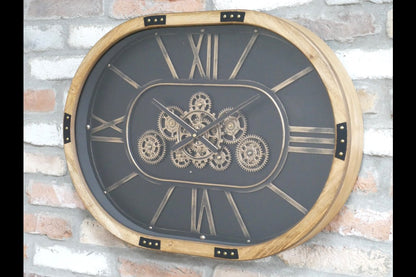 Oval Clock With Cogs