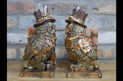 Steampunk Owl Bookends