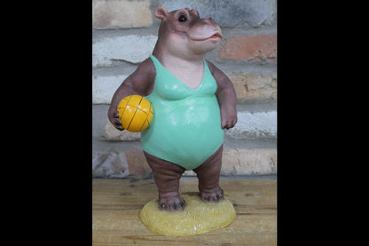 Hippo With Volleyball