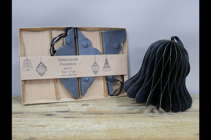 Set Of 4 Decorations (15cm) - Black