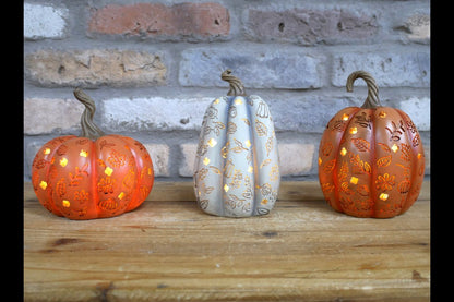 Set Of 3 Light Up Pumpkins