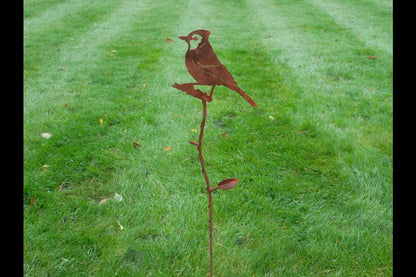Rusty Bird On Branch Stake