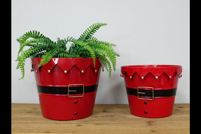 Set Of Two Santa Planters