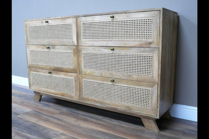 6 Drawer Rattan Cabinet