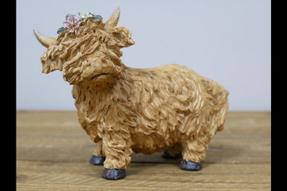 Highland Cow With Flower Headband
