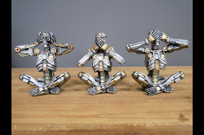 Set Of 3 Steampunk Skeletons