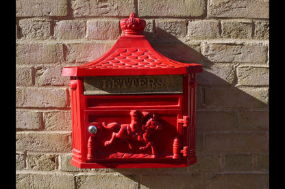 Aluminium Wall Post Box Red