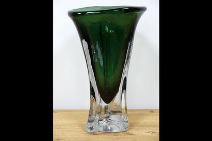 Tall Green Glass Vase