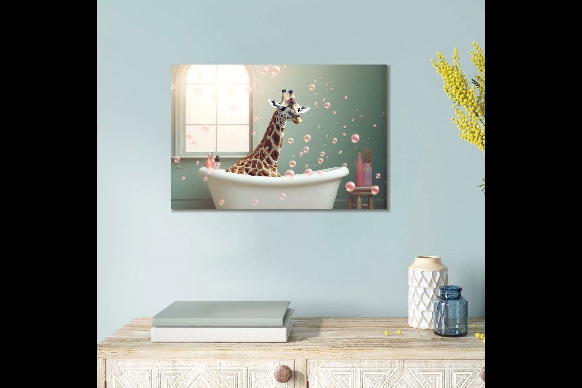 Bath time Giraffe Wall Art