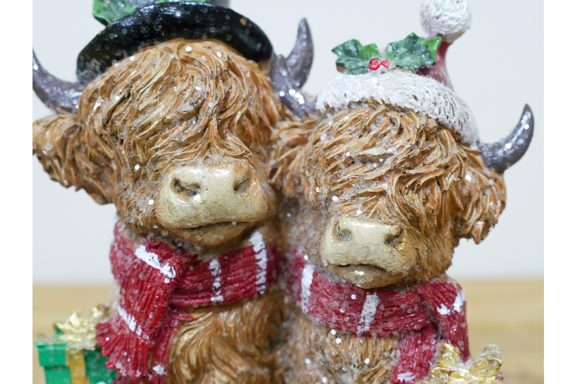 Festive Highland Cows