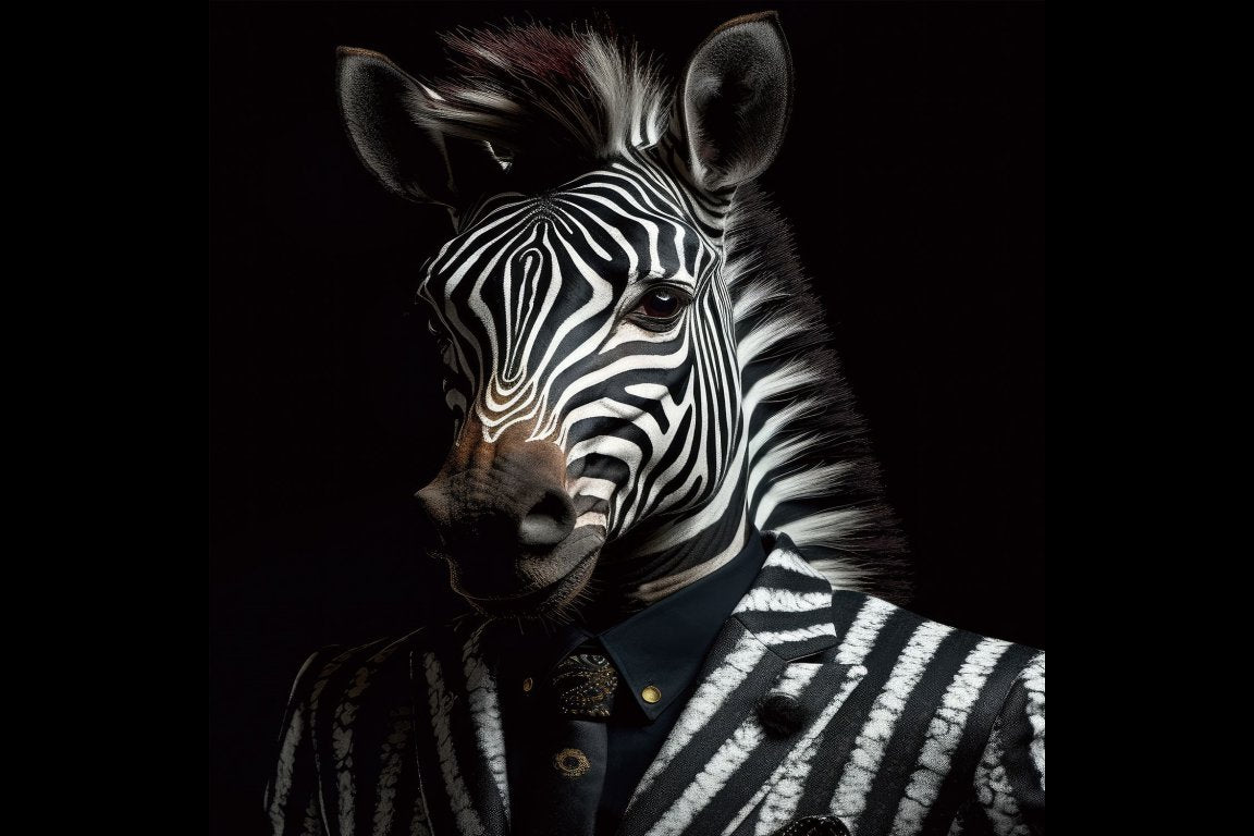 Zebra In Suit Wall Art - Mini