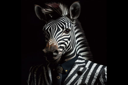 Zebra In Suit Wall Art - Mini